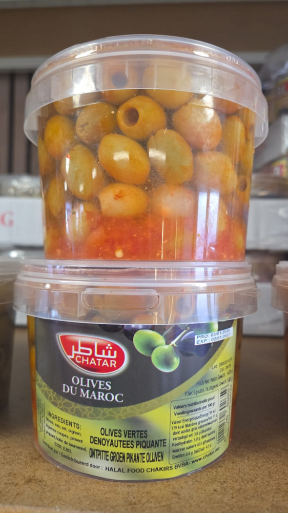 Groene pikante olijven zonder pit 340gr