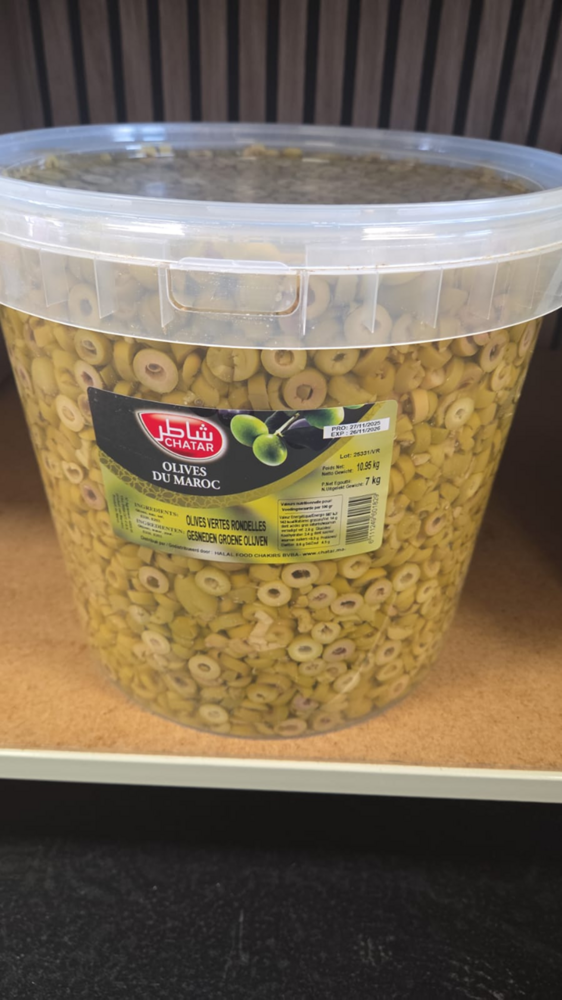 Gesneden groene olijven 7kg