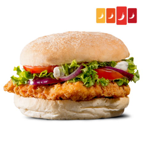 Crunchy Filetburger Hot & Spicy 110 gram 18 stuks
