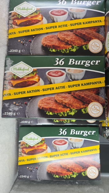 36 burgers 2340 gram