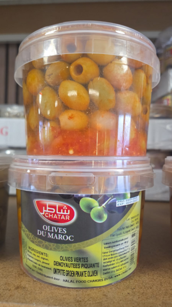 Groene pikante olijven zonder pit 340gr