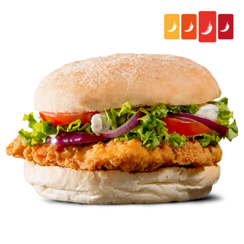 Crunchy Filetburger Hot &amp; Spicy 110 gram 18 stuks