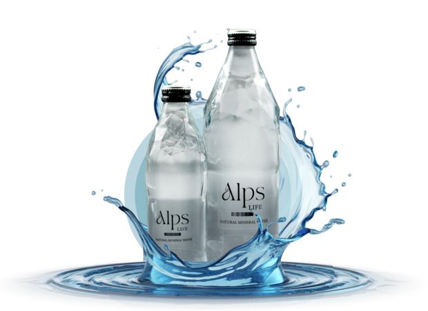 Alps water glazen flessen 12x330ml